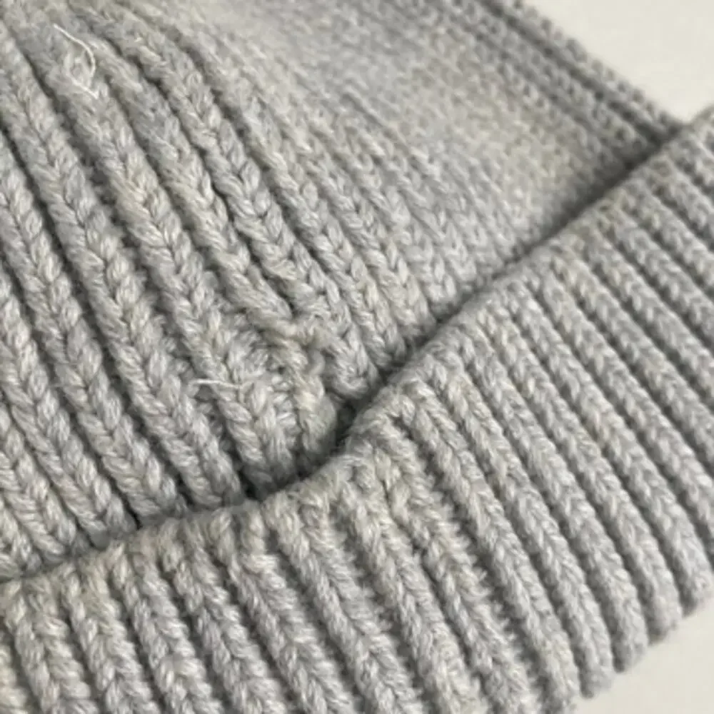 Jamie Kay Simple Rib Beanie Pom Pom Hat - Pale Blue Grey - O/S